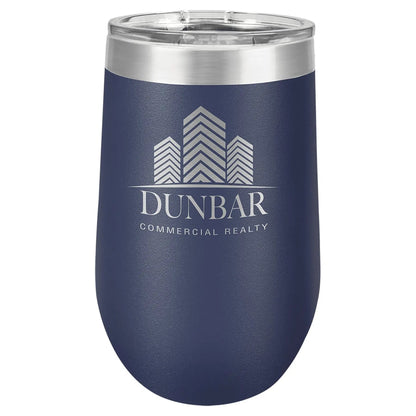 Custom Wine Tumbler - Etched Stemless 16 oz. Vacuum Insulated - Smalltown Connetchin