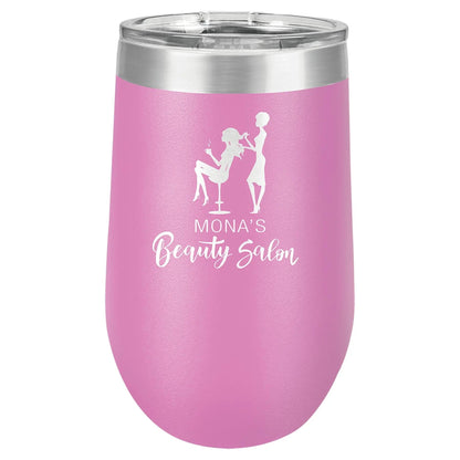 Custom Wine Tumbler - Etched Stemless 16 oz. Vacuum Insulated - Smalltown Connetchin