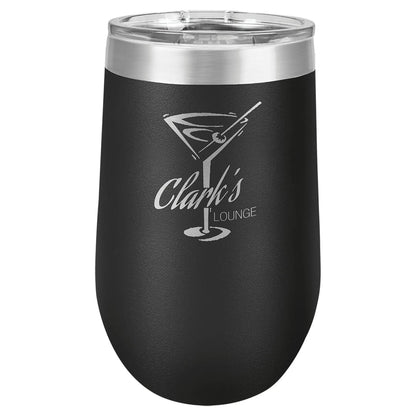 Custom Wine Tumbler - Etched Stemless 16 oz. Vacuum Insulated - Smalltown Connetchin