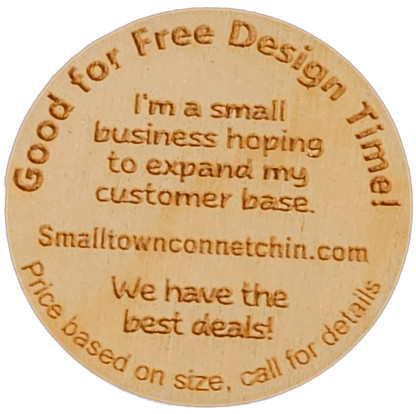 Custom Wood Tokens (2 sided) – Personalized Drink Tokens, Game Pieces, and Promotional Coins - Smalltown Connetchin