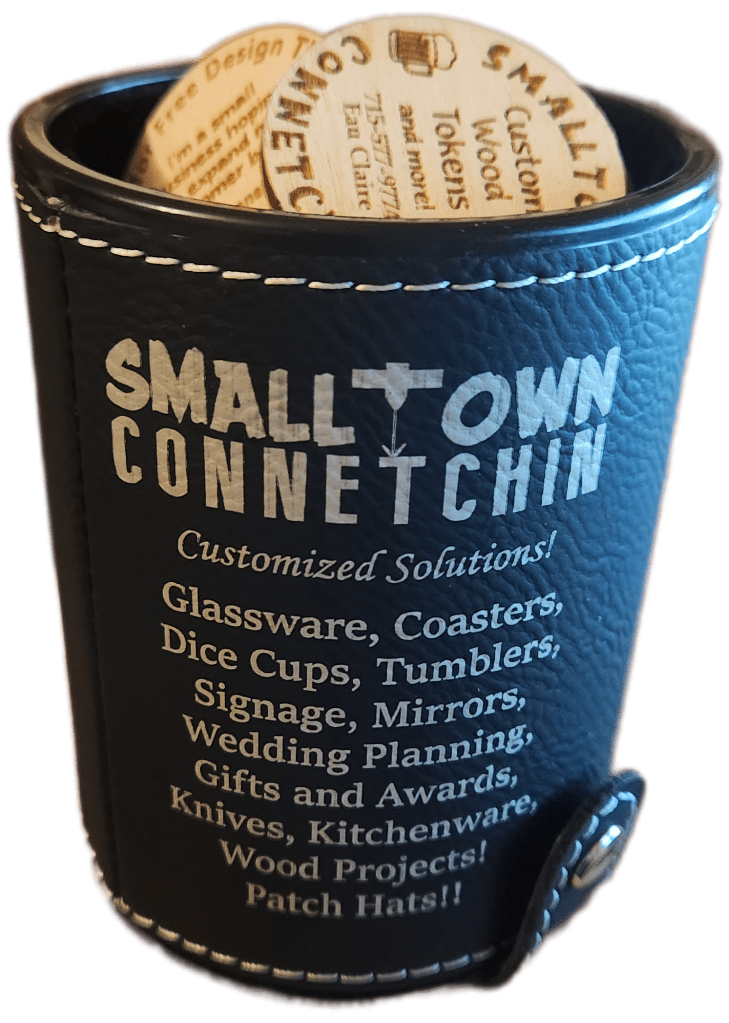 Custom Wood Tokens (2 sided) – Personalized Drink Tokens, Game Pieces, and Promotional Coins - Smalltown Connetchin