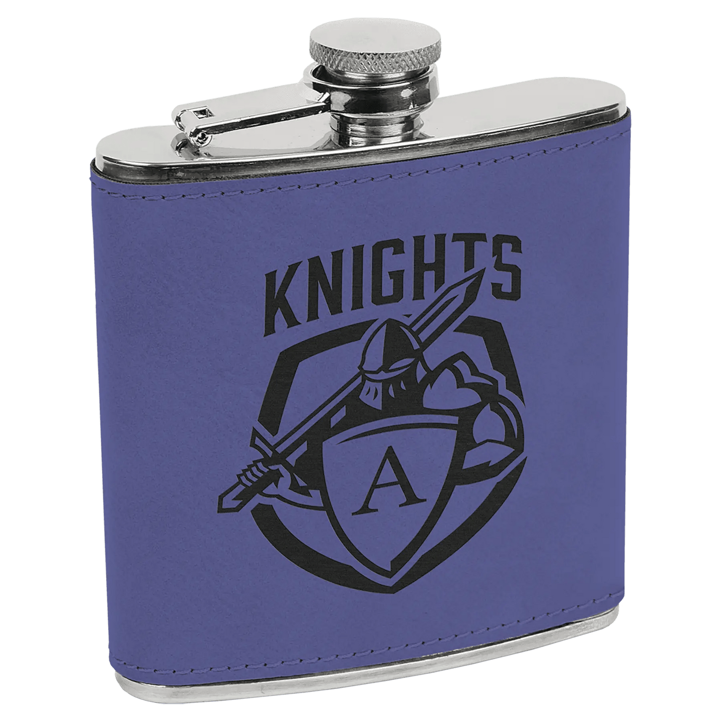 Customized Flask - Stainless - Steel with Laser Etched Leatherette - Smalltown Connetchin