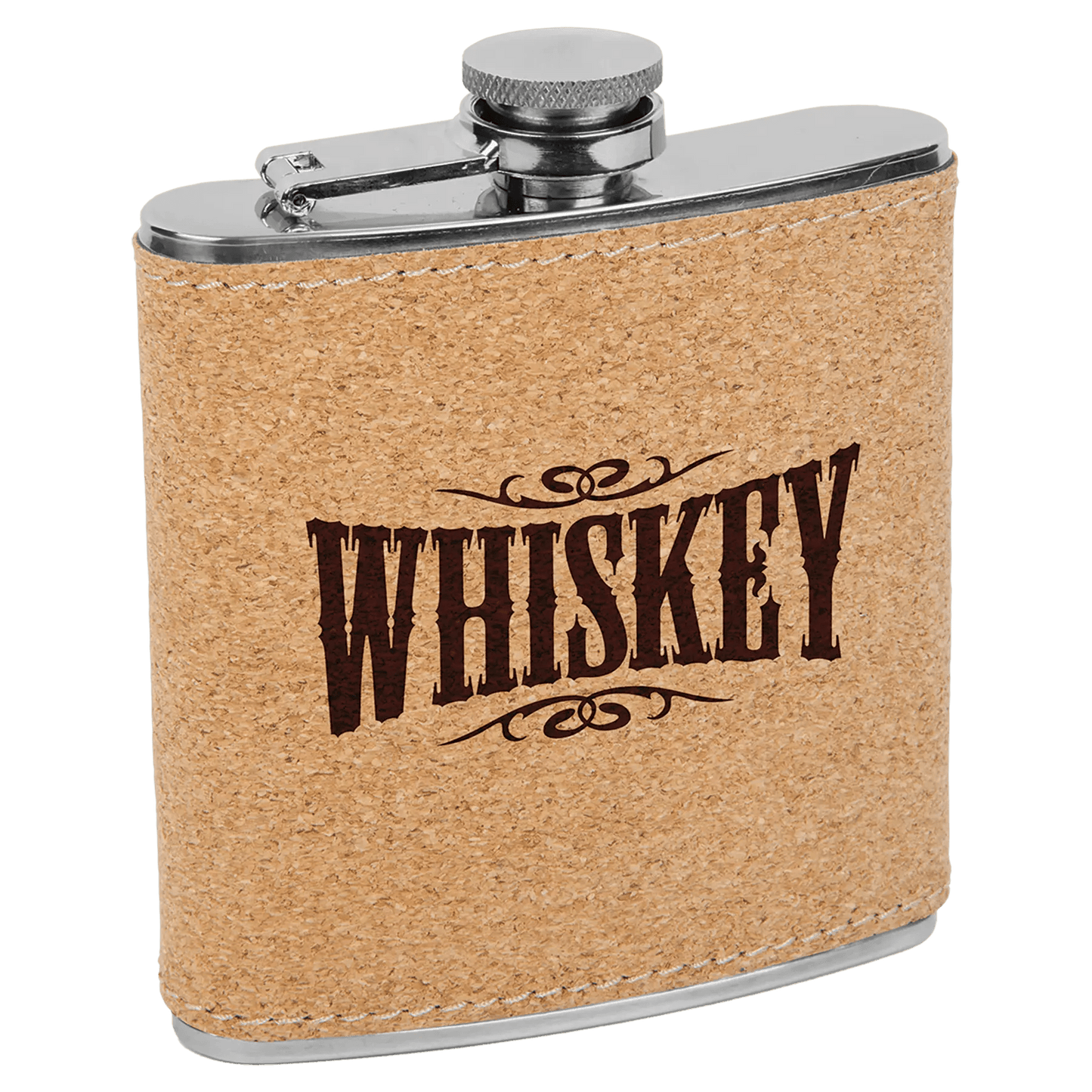 Customized Flask - Stainless - Steel with Laser Etched Leatherette - Smalltown Connetchin