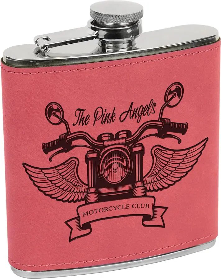 Customized Flask - Stainless - Steel with Laser Etched Leatherette - Smalltown Connetchin