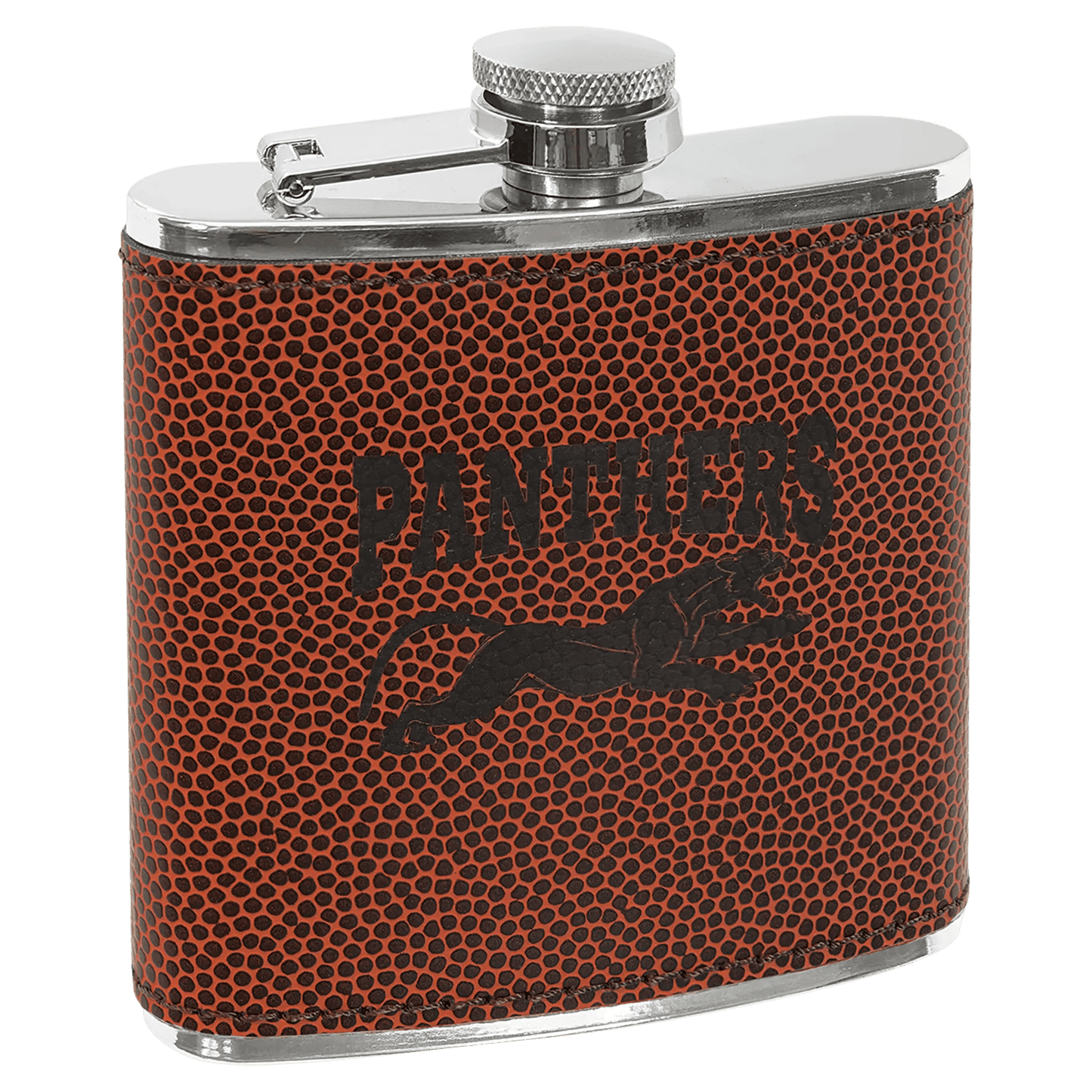 Customized Flask - Stainless - Steel with Laser Etched Leatherette - Smalltown Connetchin