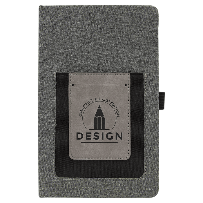 Customized Journal with Cell/Card Slot - Etched Leatherette - Smalltown Connetchin