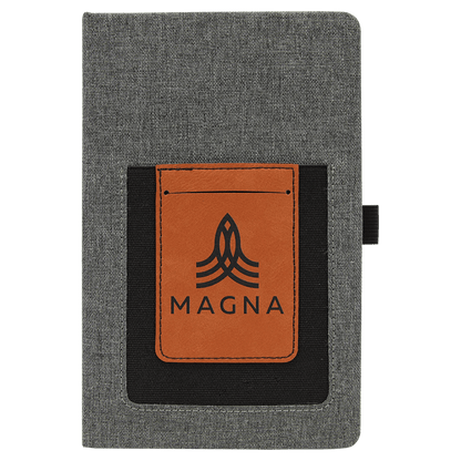 Customized Journal with Cell/Card Slot - Etched Leatherette - Smalltown Connetchin