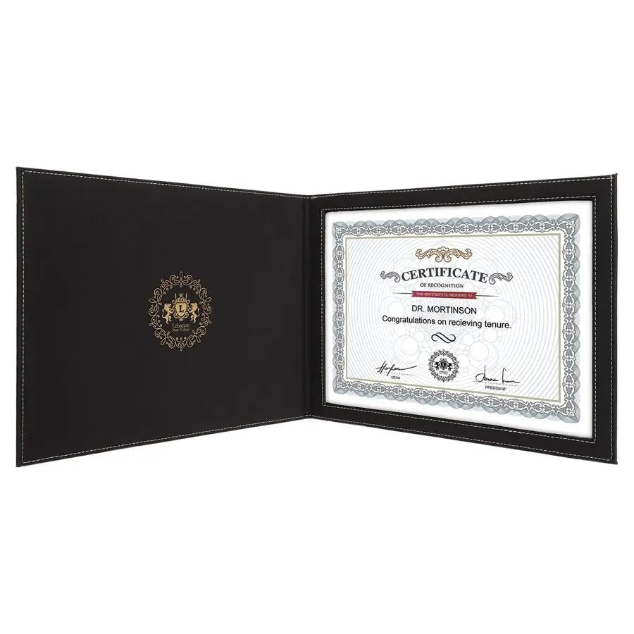 Customized Leatherette 8 1/2" x 11 Certificate Holder - Smalltown Connetchin