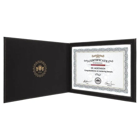 Customized Leatherette 8 1/2" x 11 Certificate Holder - Smalltown Connetchin