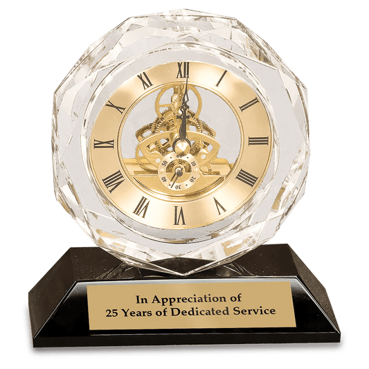 Desk Clocks - Premier Clear Crystal Clock - Smalltown Connetchin