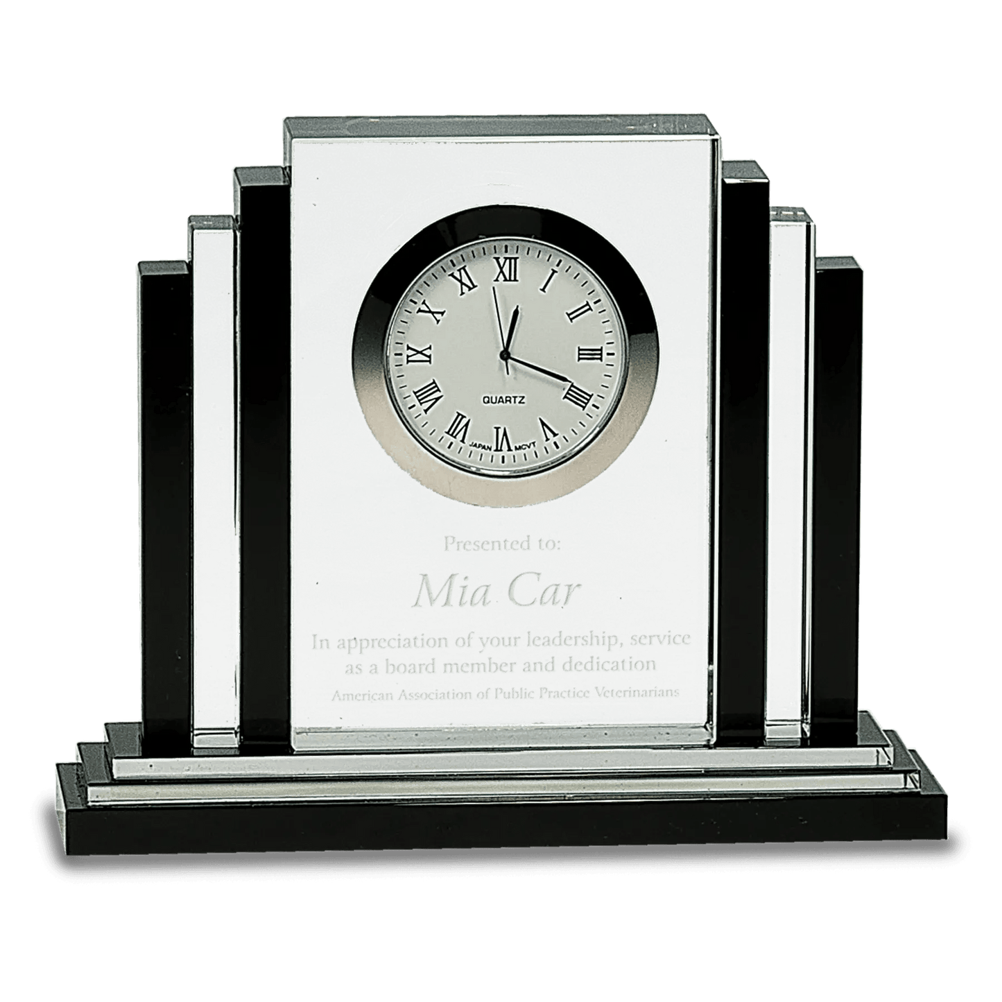 Desk Clocks - Premier Clear Crystal Clock - Smalltown Connetchin