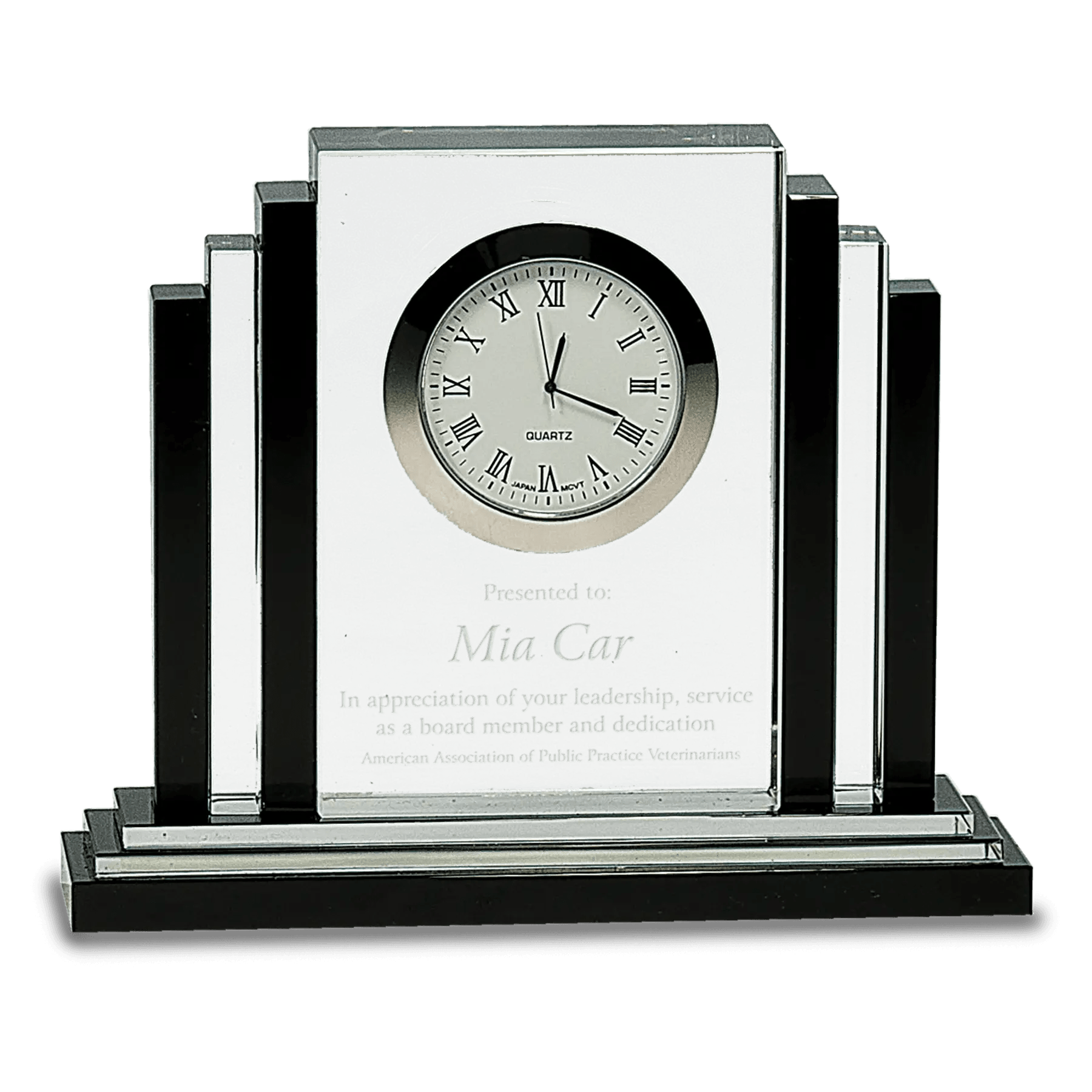 Desk Clocks - Premier Clear Crystal Clock - Smalltown Connetchin