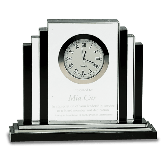 Desk Clocks - Premier Clear Crystal Clock - Smalltown Connetchin