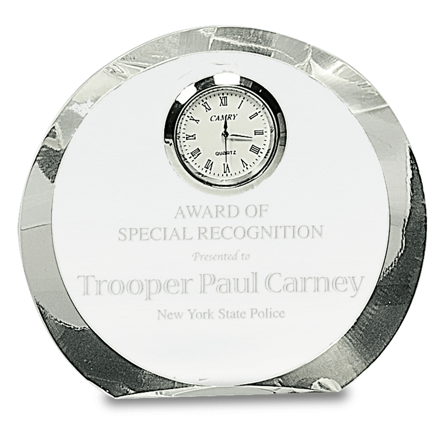 Desk Clocks - Premier Clear Crystal Clock - Smalltown Connetchin