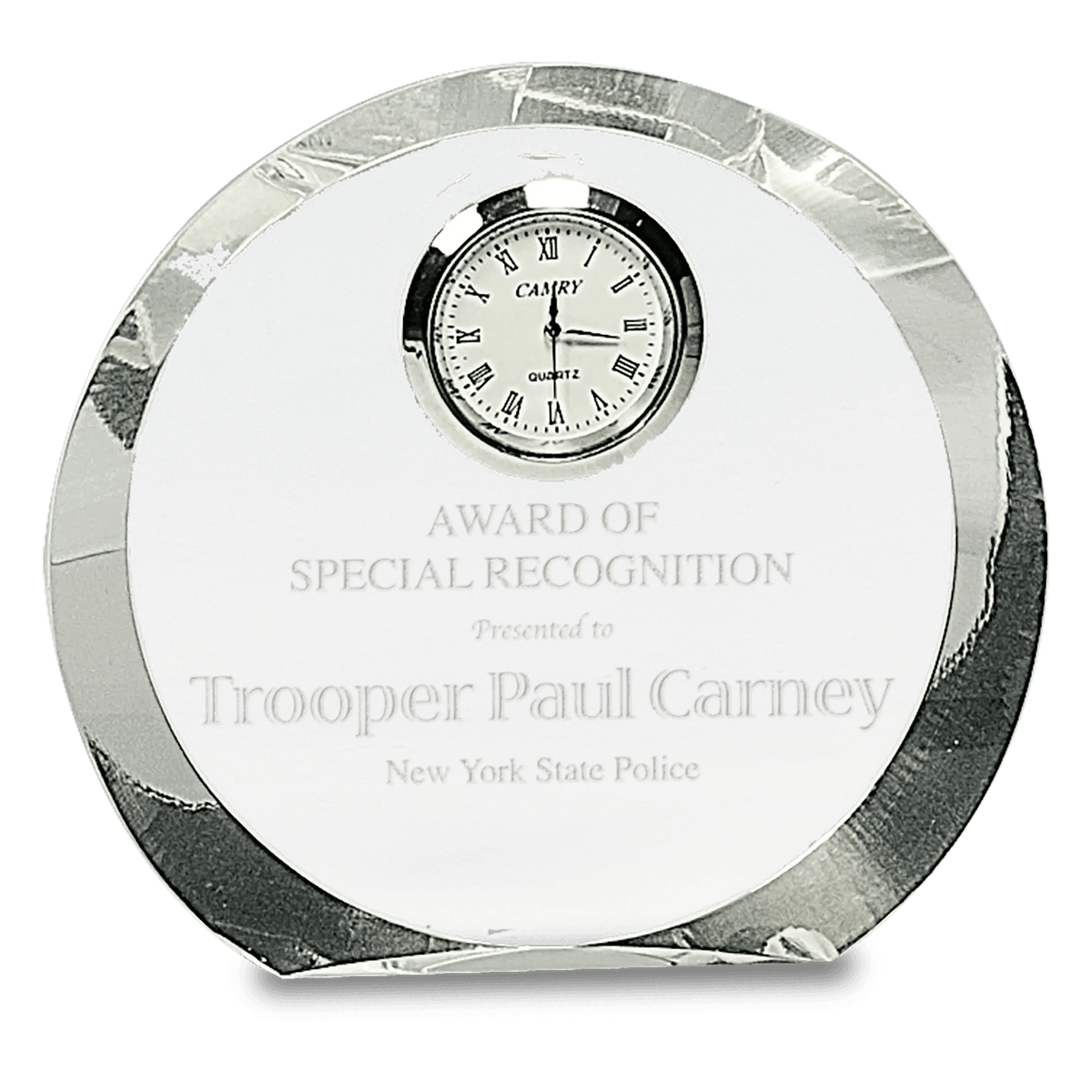 Desk Clocks - Premier Clear Crystal Clock - Smalltown Connetchin