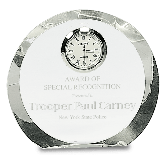 Desk Clocks - Premier Clear Crystal Clock - Smalltown Connetchin