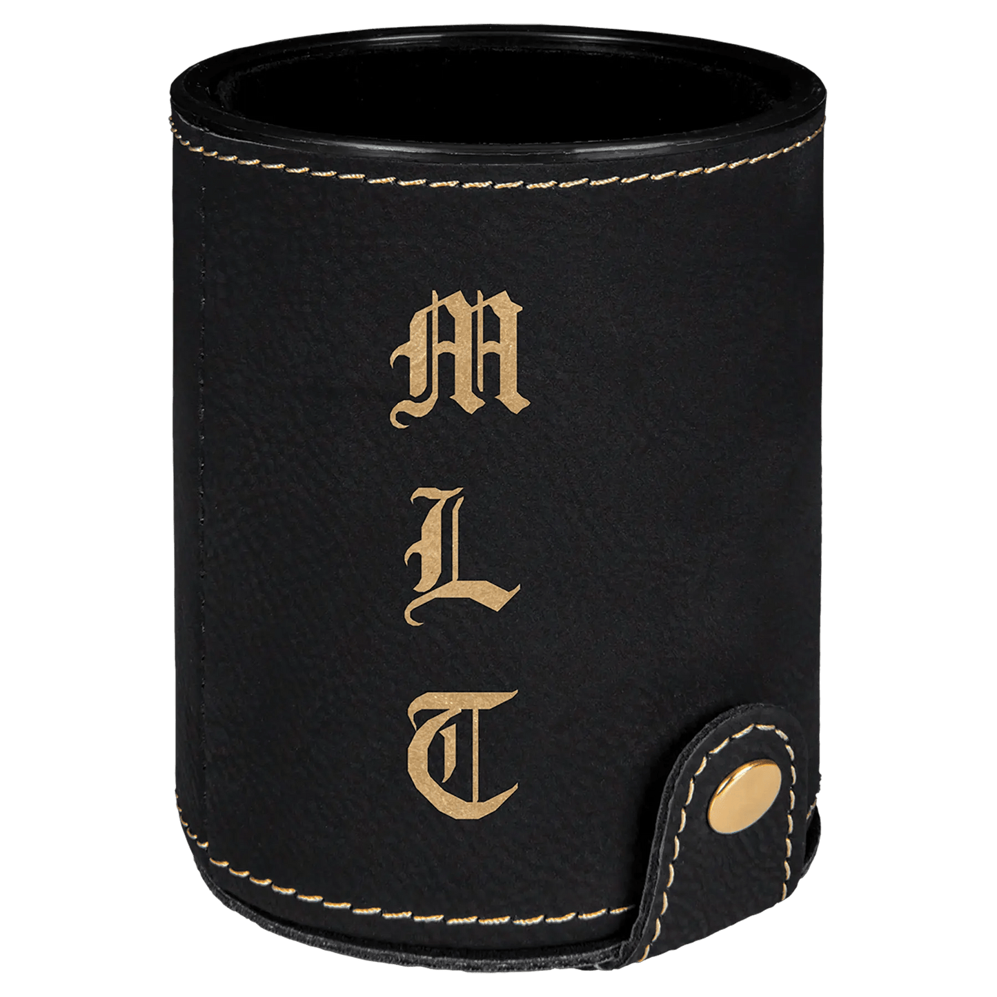 Dice Cup with 5 Dice - Custom Etched Leatherette - Smalltown Connetchin