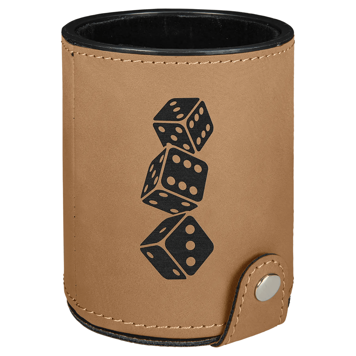 Dice Cup with 5 Dice - Custom Etched Leatherette - Smalltown Connetchin