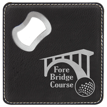 Etched Custom Coasters with Built - in Bottle Opener (6 pcs) - Smalltown Connetchin