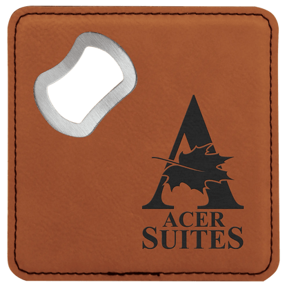 Etched Custom Coasters with Built - in Bottle Opener (6 pcs) - Smalltown Connetchin