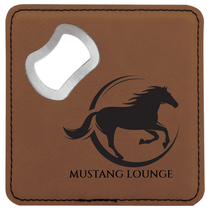 Etched Custom Coasters with Built - in Bottle Opener (6 pcs) - Smalltown Connetchin
