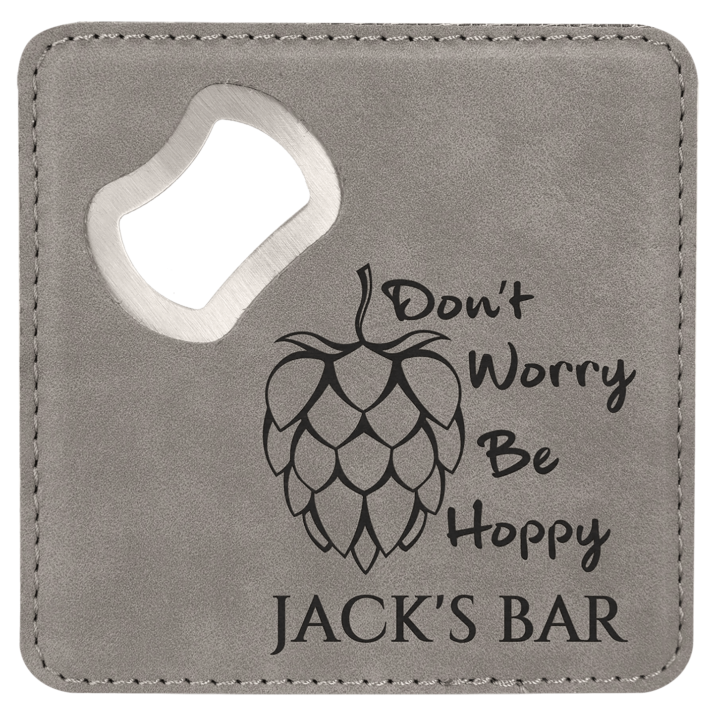 Etched Custom Coasters with Built - in Bottle Opener (6 pcs) - Smalltown Connetchin