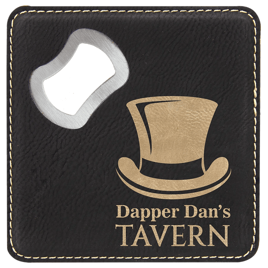 Etched Custom Coasters with Built - in Bottle Opener (6 pcs) - Smalltown Connetchin