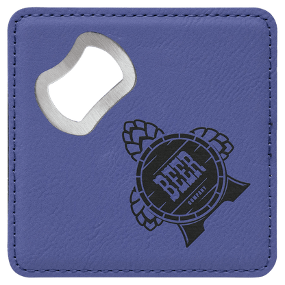 Etched Custom Coasters with Built - in Bottle Opener (6 pcs) - Smalltown Connetchin