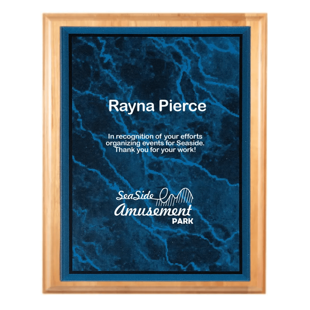 Genuine Cherry Personalized Plaque with (Optional) Marble Acrylic Plate - Smalltown Connetchin