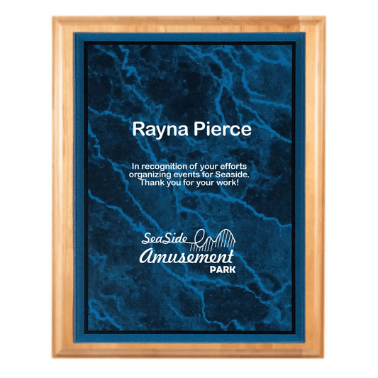 Genuine Cherry Personalized Plaque with (Optional) Marble Acrylic Plate - Smalltown Connetchin