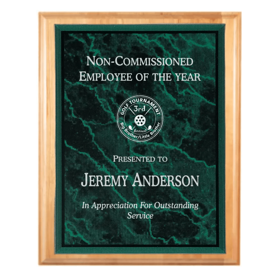 Genuine Cherry Personalized Plaque with (Optional) Marble Acrylic Plate - Smalltown Connetchin