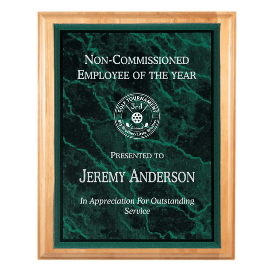 Genuine Cherry Personalized Plaque with (Optional) Marble Acrylic Plate - Smalltown Connetchin