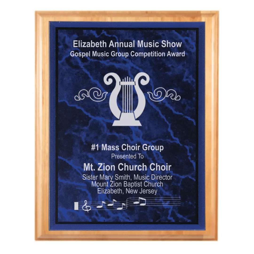 Genuine Cherry Personalized Plaque with (Optional) Marble Acrylic Plate - Smalltown Connetchin