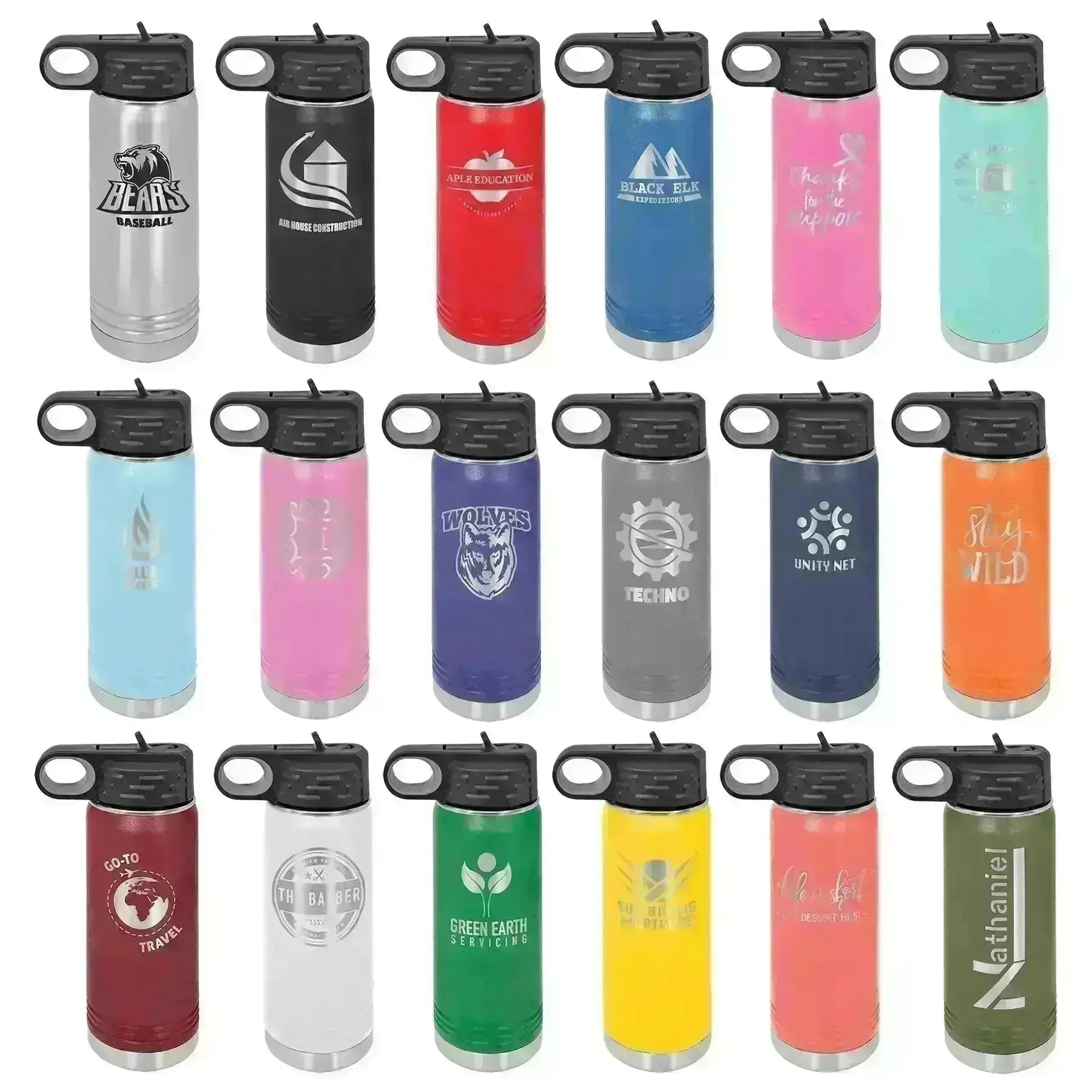 Girl Hiking Bottle - Multiple Sizes, Colors, and Laser Customization - Smalltown Connetchin