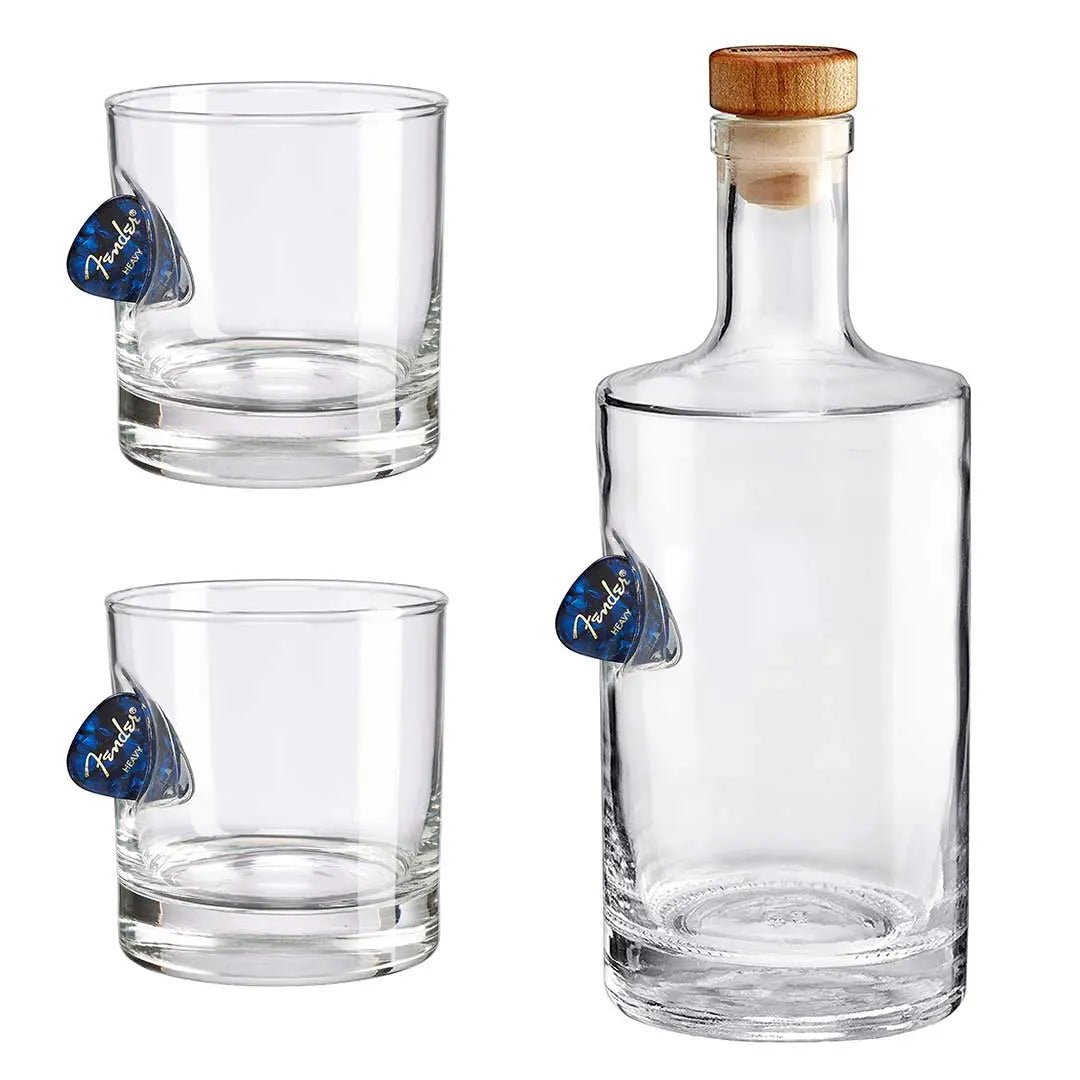 BenShot Guitar Pick 750 mL Decanter & Two Rocks Glass Gift Set