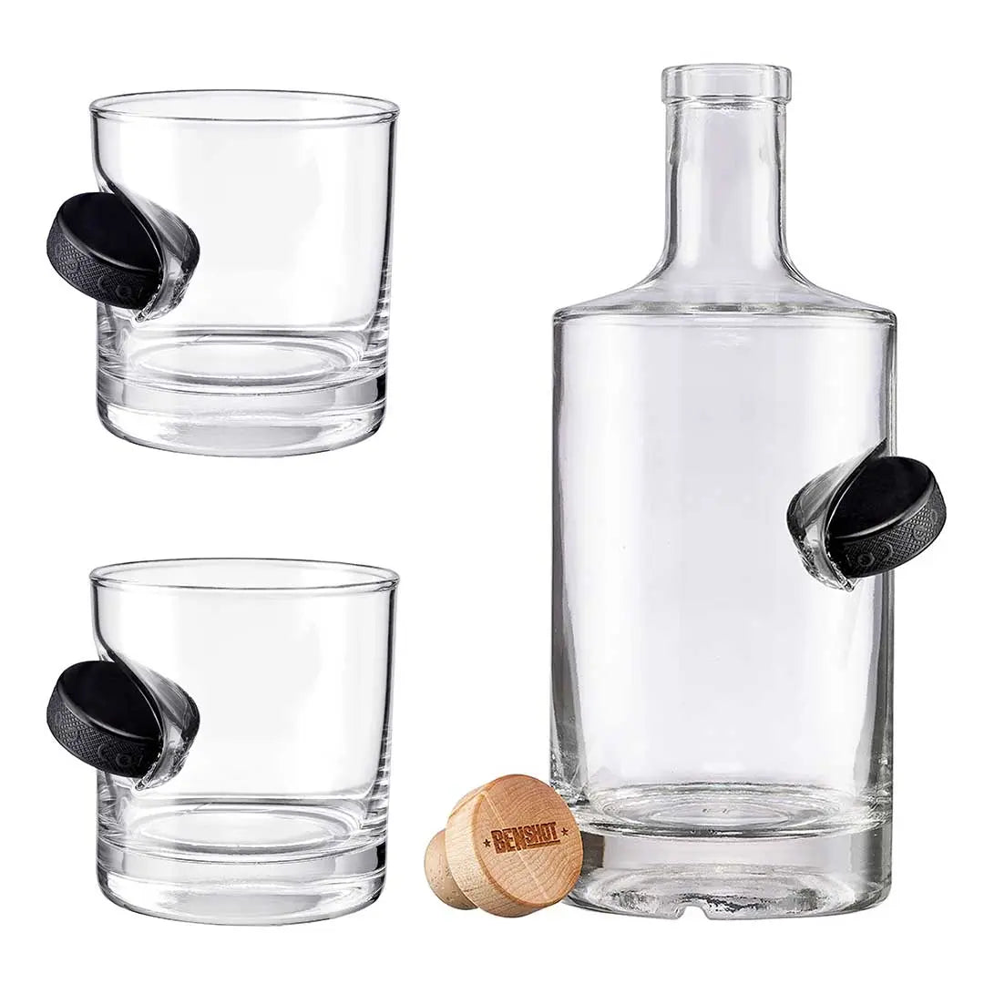 Glassware with Hockey Puck Embedment  - Smalltown Connetchin