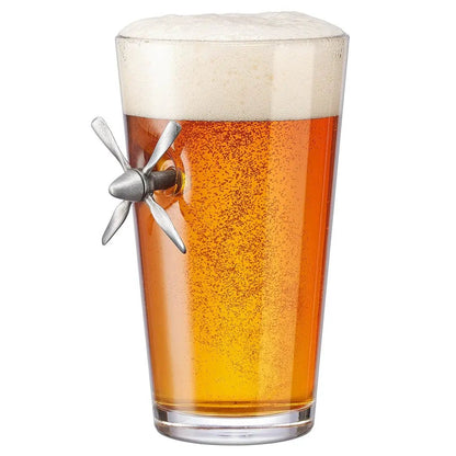 Glassware with Metal Aircraft Propeller Embedment  - Smalltown Connetchin