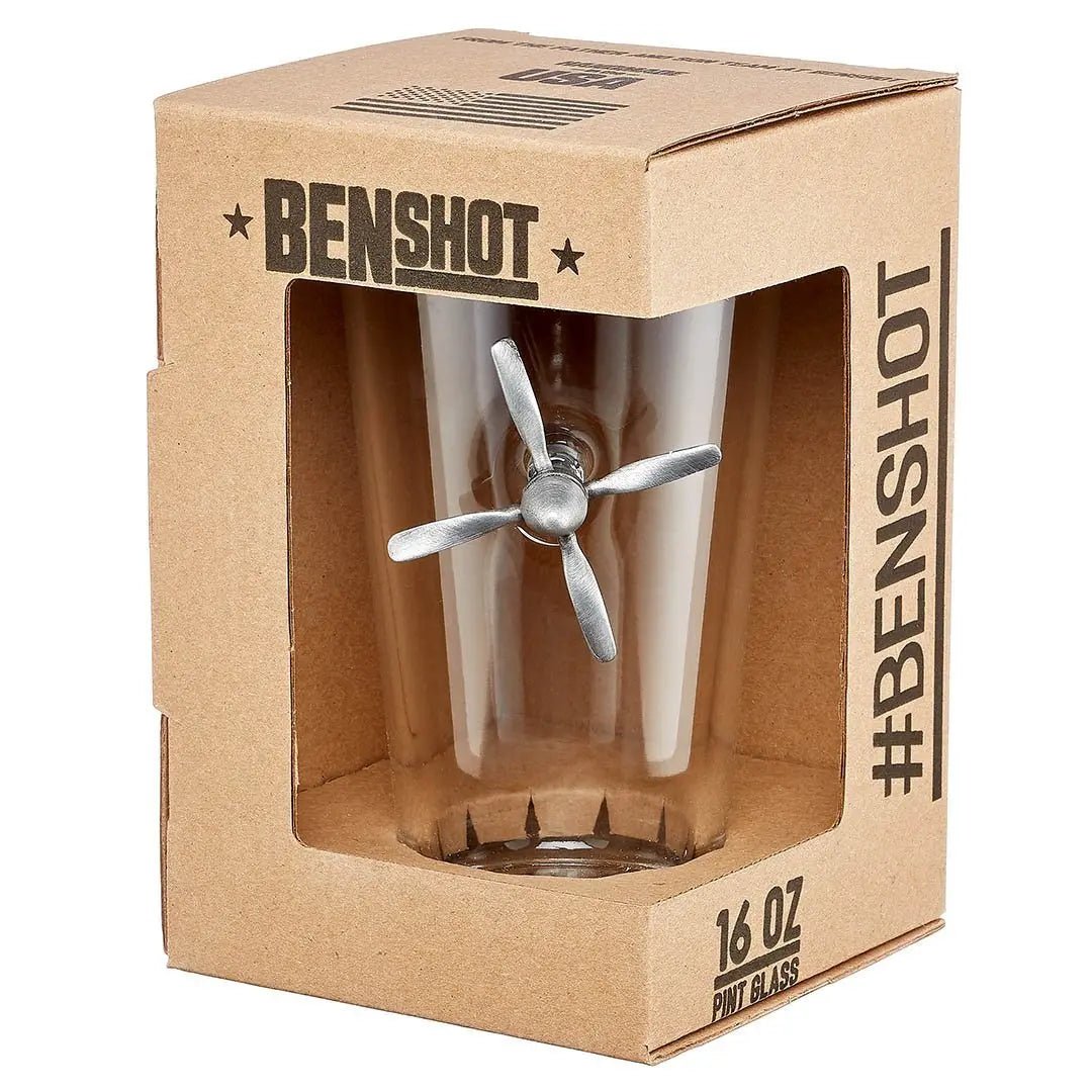 Glassware with Metal Aircraft Propeller Embedment  - Smalltown Connetchin
