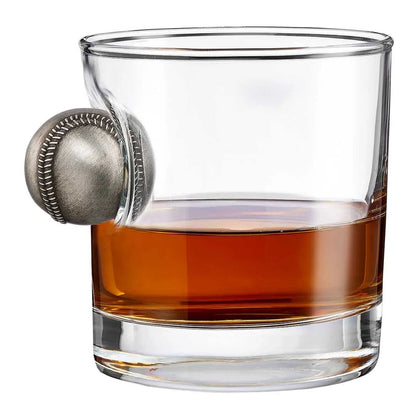 Glassware with Metal Baseball Embedment  - Smalltown Connetchin