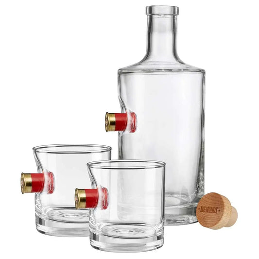 BenShot Shotgun Shell 750 mL Decanter & Two Rocks Glass Gift Set