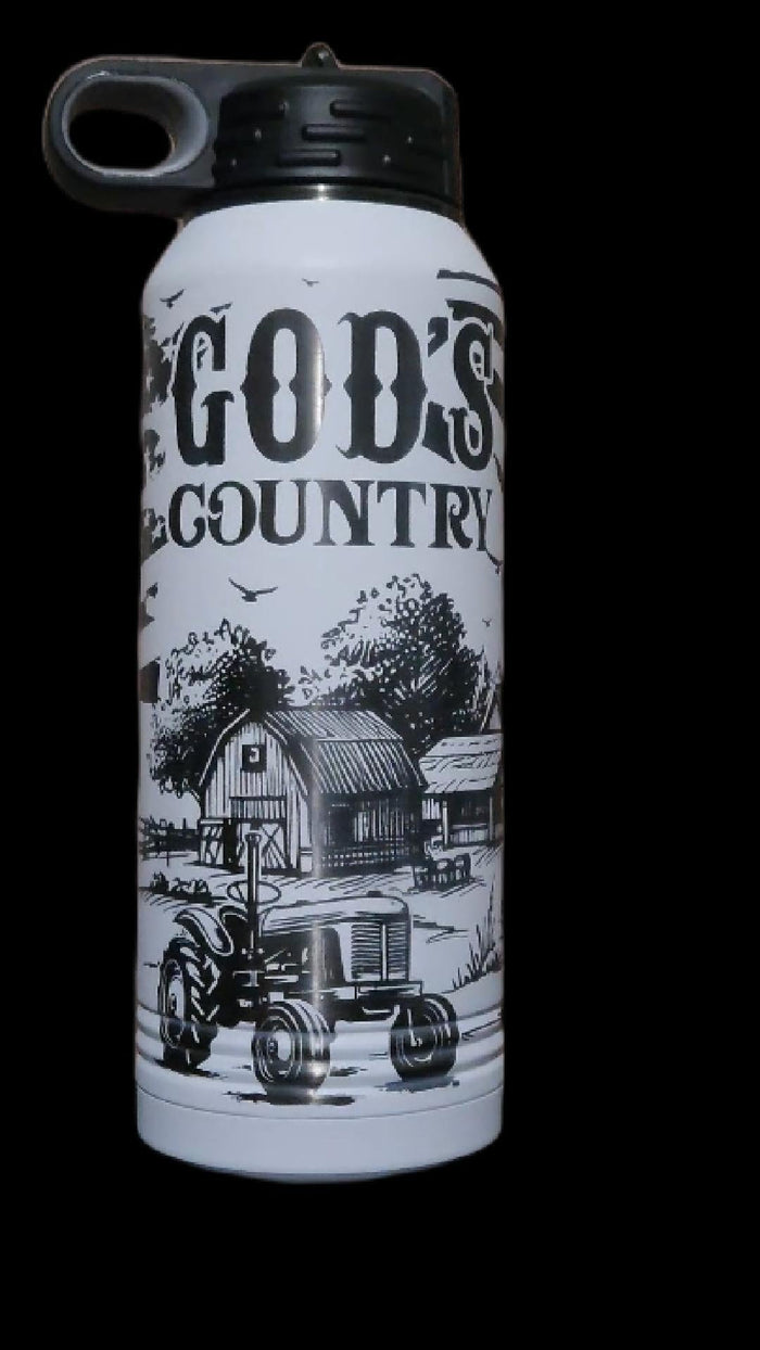 God's Country Bottle - 32 oz Includes Laser Customization - Smalltown Connetchin