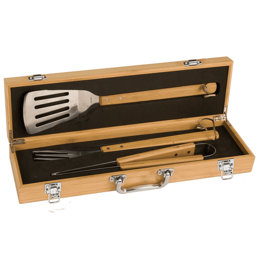 Grilling Tools - Wood 3 - Piece BBQ Sets - Smalltown Connetchin