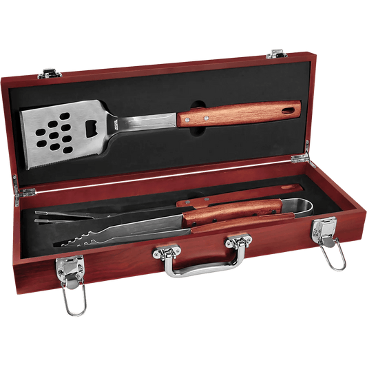 Grilling Tools - Wood 3 - Piece BBQ Sets - Smalltown Connetchin