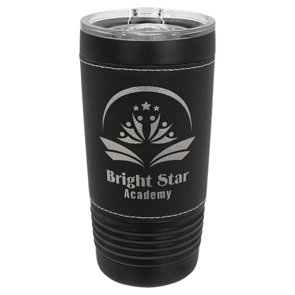 Laser Etched Leather Wrapped Custom Tumbler - Smalltown Connetchin