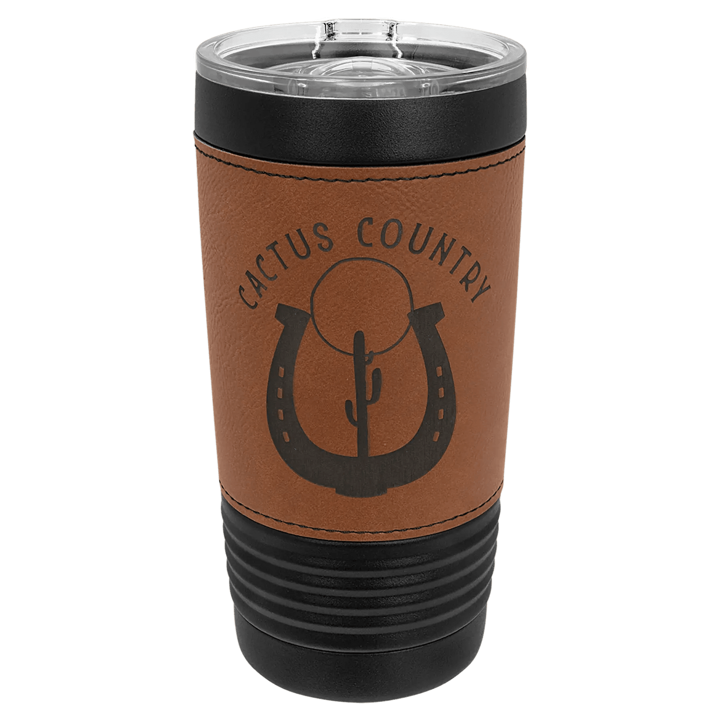 Laser Etched Leather Wrapped Custom Tumbler - Smalltown Connetchin