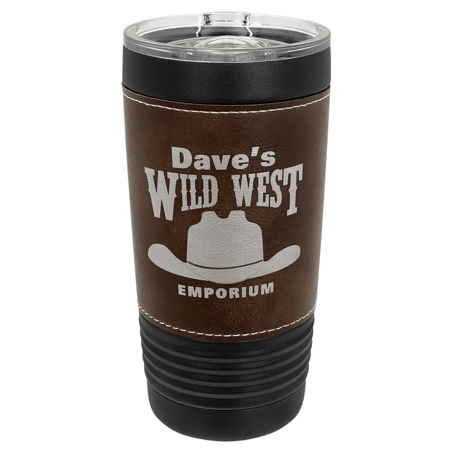Laser Etched Leather Wrapped Custom Tumbler - Smalltown Connetchin
