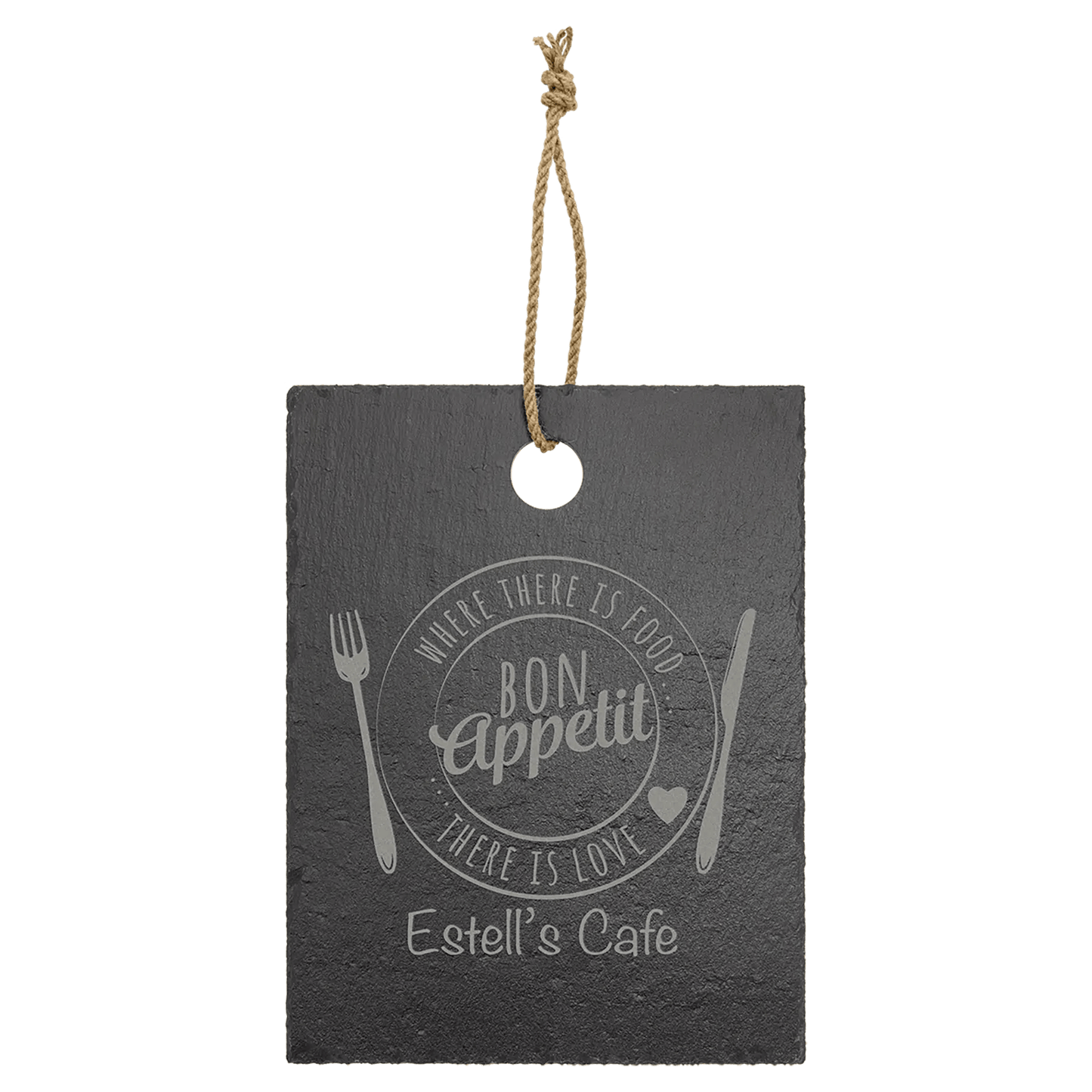 Laser Etched Slate - Custom Cutting Board - Smalltown Connetchin