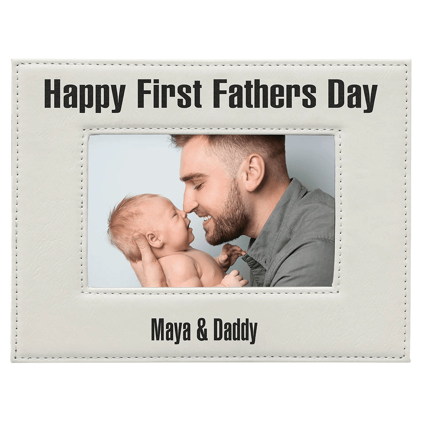 Leatherette Photo Frame 4" x 6" - Custom Etched Design - Smalltown Connetchin