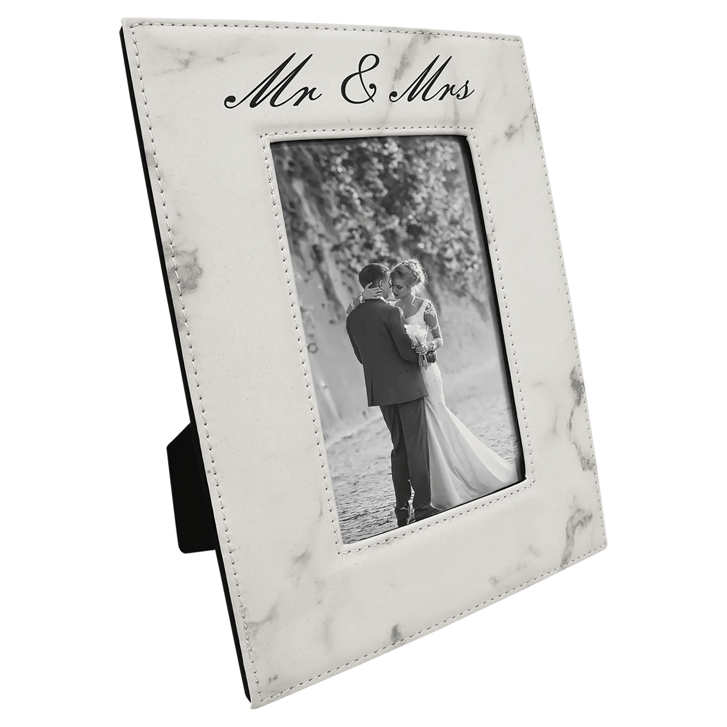 Leatherette Photo Frame 4" x 6" - Custom Etched Design - Smalltown Connetchin