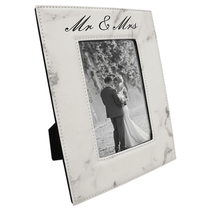 Leatherette Photo Frame 4" x 6" - Custom Etched Design - Smalltown Connetchin